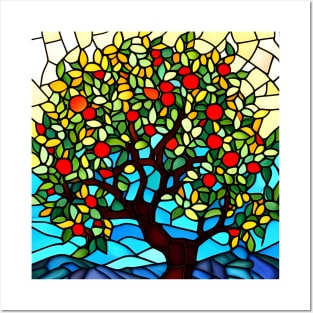 Stained Glass Apple Tree Posters and Art